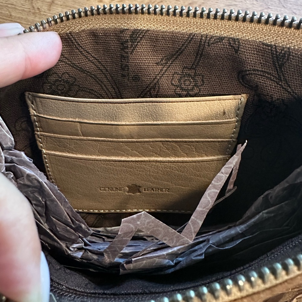 Montana West Rodeo Tan Leather Fringe Shoulder Bag - Picture 7 of 10